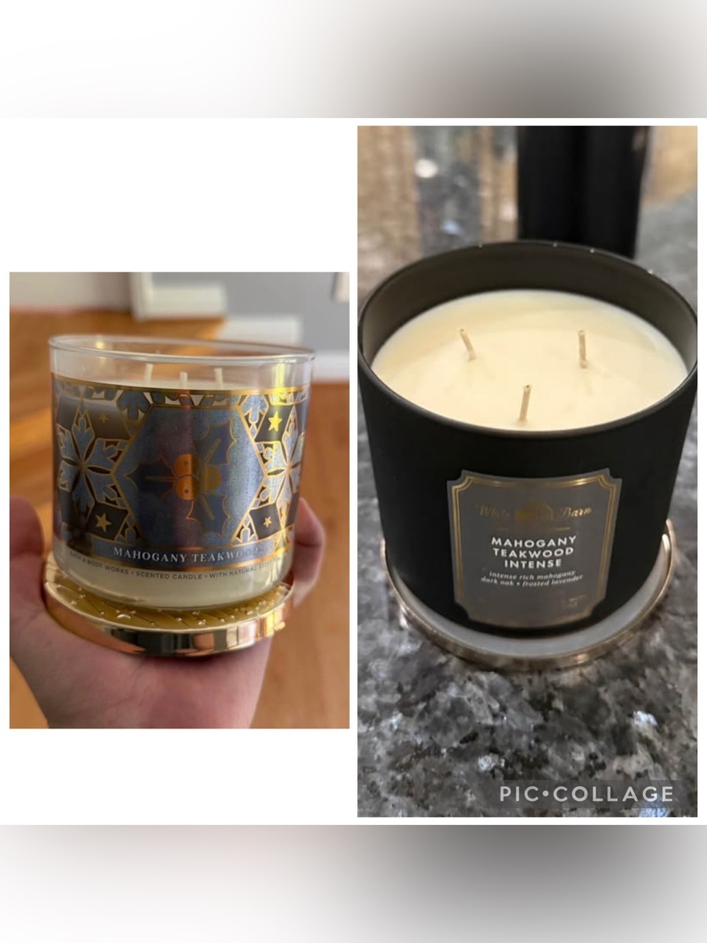 2 white barn candles
